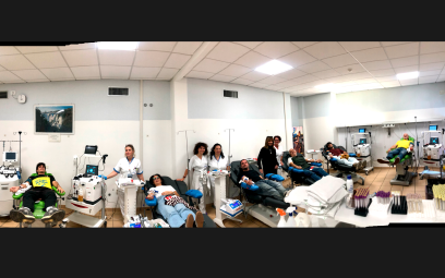 L’intera famiglia Giunchi lunedì si è recata all’Unità di raccolta dell’ospedale Morgagni-Pierantoni
