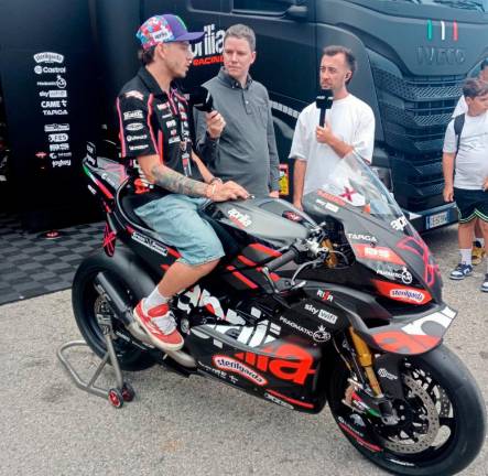 Marco Bezzecchi in sella alla RSV 4X