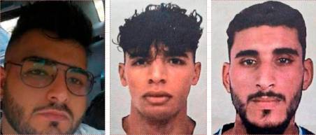 Da sinistra Manuel Tugnoli (27 anni), il 19enne Yassine El Maarofi e il 27enne Omar Hammouch