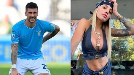 Mattia Zaccagni, attaccante bellariese della Lazio, e la moglie Chiara Nasti