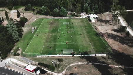 Una ripresa fatta con il drone con cui lo staff tecnico riprende tutti gli allenamenti della squadra
