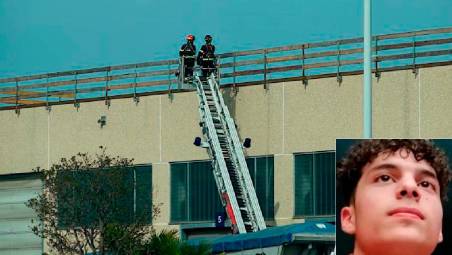 Il sopralluogo dei Vigili del Fuoco dopo l’infortunio sul lavoro (Foto Fiorentini). Nel riquadro Rayan Lassoued