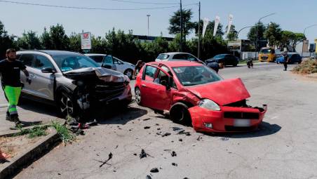 Le auto coinvolte nell’incidente (Fotoservizio Massimo Fiorentini)