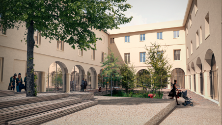 Un’anticipazione dell’aspetto finale del Pallazzo Roverella sottoposto a metamorfosi