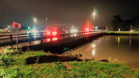 La piena del Senio nella notte. Foto Massimo Fiorentini