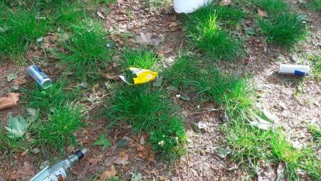 Immondizia gettata per terra ai giardini Serravalle