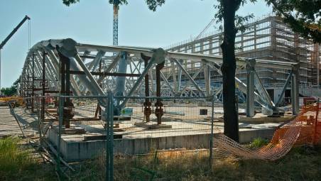 Il cantiere del nuovo Palazzetto dello Sport (foto Fiorentini)