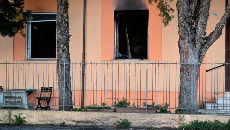 L’appartamento andato a fuoco