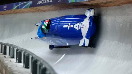 Il bob a 4 azzurro in azione a Cortina