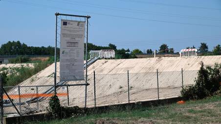 Il cantiere ai Romiti per la realizzazione dell’idrovora Fontana 2 (foto Fabio Blaco)