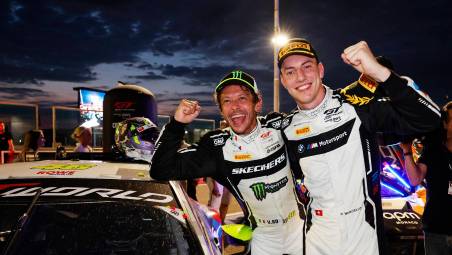 Valentino Rossi trionfa a Misano in garauno del Gt World Challenge