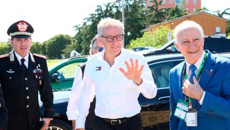 Stefano Domenicali a Imola prima dell’ultimo Gran premio di Formula Uno (foto Mmph)