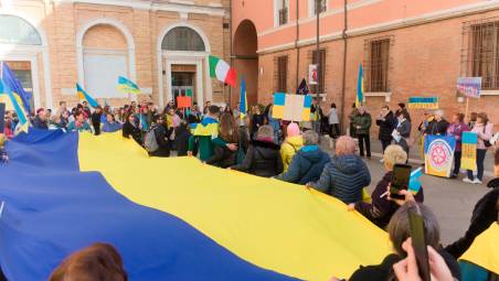 Una vecchia manifestazione pro Ucraina a Ravenna (Foto Massimo Fiorentini)