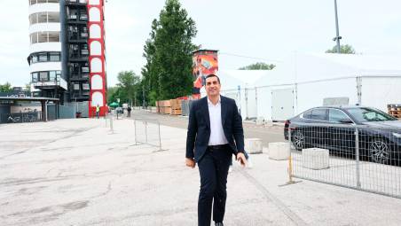 Il presidente della Regione Emilia Romagna Michele De Pascale oggi a Imola (Foto e video Mauro Monti MMph)