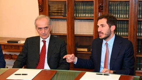 Il sindaco di Forlì Gian Luca Zattini e il sindaco di Cesena Enzo Lattuca