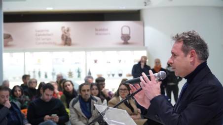 Massimo Isola ieri sera al Mic per l’annuncio ufficiale della sua ricandidatura