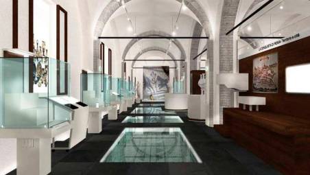 Un rendering che anticipa l’aspetto del futuro museo archeologico