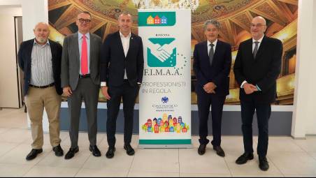 Da sinistra, Nazario Fantini, Ivano Venturini, Mattia Missiroli, Fabrizio Savorani e Stefano Stanzani