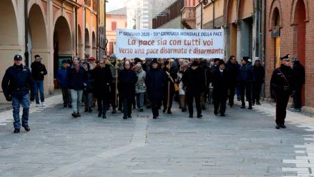 La Marcia per la pace vicino all’arrivo al duomo
