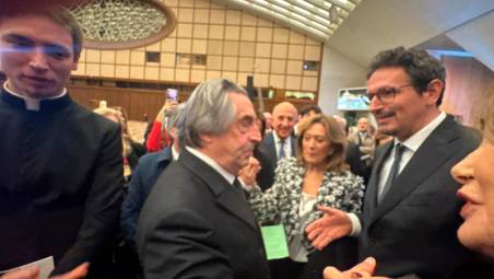 Il maestro Riccardo Muti con il sindaco di Ravenna Alessandro Barattoni