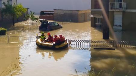 Un’abitazione allagata a Faenza (foto mmph)