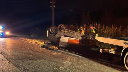 Cesena. Auto cappotta sulla Fondovalle Uso, un ferito