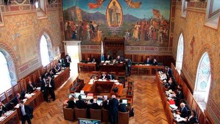 L’aula dove si riunisce il Consiglio Grande e Generale