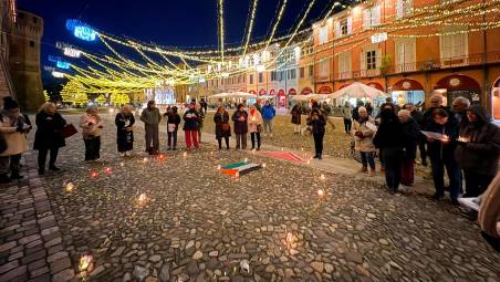 Il cuore di luci formato in piazza del Popolo