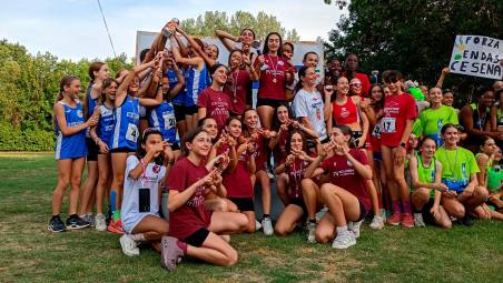 Il podio femminile dei Societari Ragazzi a Correggio