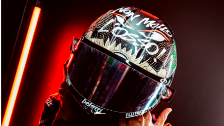 MotoGp, “Non mollo l’osso”: ecco il casco di Bezzecchi a Misano