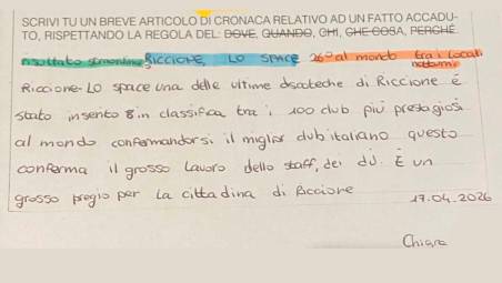 L’articolo della giovane Chiara