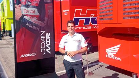 Marco Barbiani nello spazio riservato alla Honda lo scorso fine settimana al Mugello
