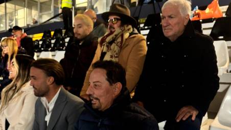 La nuova dirigenza in tribuna sabato durante Pianese-Rimini