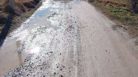 Sopra una porzione della strada, sotto il gruppo promotore della raccolta firme