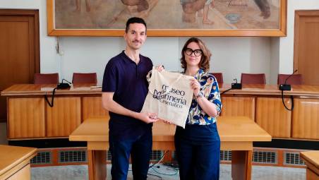 Il sindaco Matteo Gozzoli con Emma Trivellin