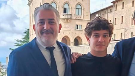 Il Segretario di Stato per lo Sport Rossano Fabbri a San Marino con Kimi Antonelli