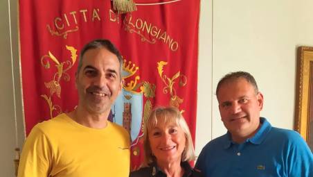 L’assessore Lorenzo Campana, la comandante della polizia locale Paola Giorgetti e il sindaco Mauro Graziano