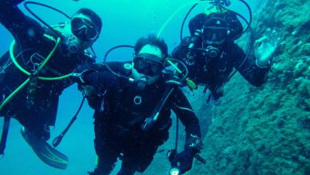 Ugo Coppola durante un’immersione