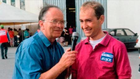 Luciano Draghi con un giovanissimo Marco Pantani alla Coppa della Pace