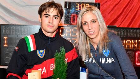 Matteo Galassi e la maestra Greta Pirini