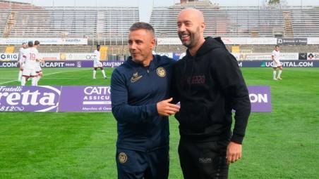 Marco Marchionni e Christian Bucchi, allenatori di Ravenna e Arezzo (Fiorentini)