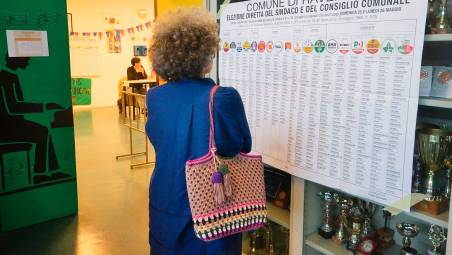 Il cartellone elettorale alle ultime elezioni Comunali (foto Massimo Fiorentini)