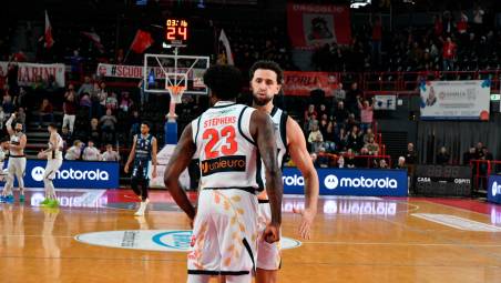 La grinta di Stephens e Gaspardo durante il match di sabato con Roseto