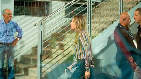 La proprietaria biancorossa Giusy Anna Scarcella (foto Morosetti)