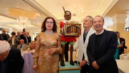 Nicoletta Braschi e Roberto Benigni insieme a Franco Severi al Da Vinci (foto e video Zanotti)