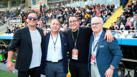 I vertici del Cesena Fc: da sinistra Mike Melby, Michael Aiello, John Aiello ed Anthony Scotto (foto Zanotti)