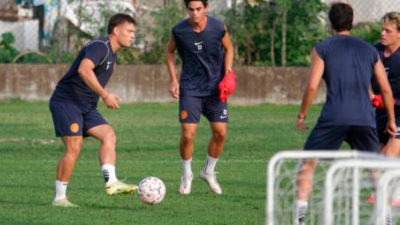 Simone Rabbi durante il suo primo allenamento a Glorie (Fiorentini)