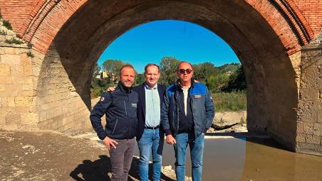Meldola. Sopralluogo del sindaco al Ponte dei Veneziani