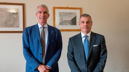 Il presidente di Banca di Imola Giovanni Tamburini e il direttore generale Sebastiano Masetti