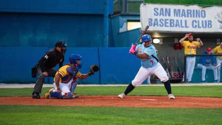 Il catcher di San Marino, Josè Colmenares, alla sua prima stagione italiana foto tommaso morosetti